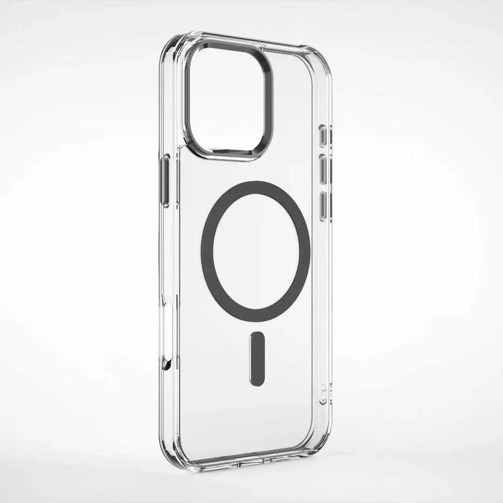 Custodia Trasparente Magnetica di Lusso per iPhone 16 14 13 12 11 15 Pro Max 15 Plus Magsafe Ricarica Wireless Antiurto Cover Trasparente