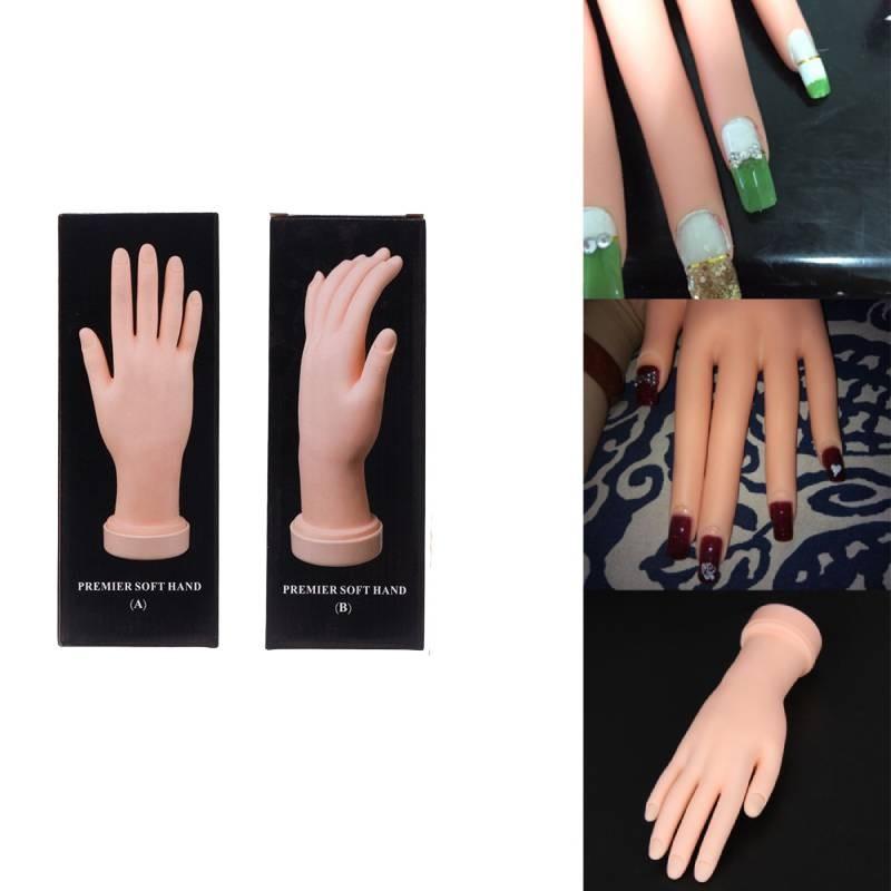 Art Practice Nail Trainer Training Faux Hand Model Gel False Tips Tools Manicure