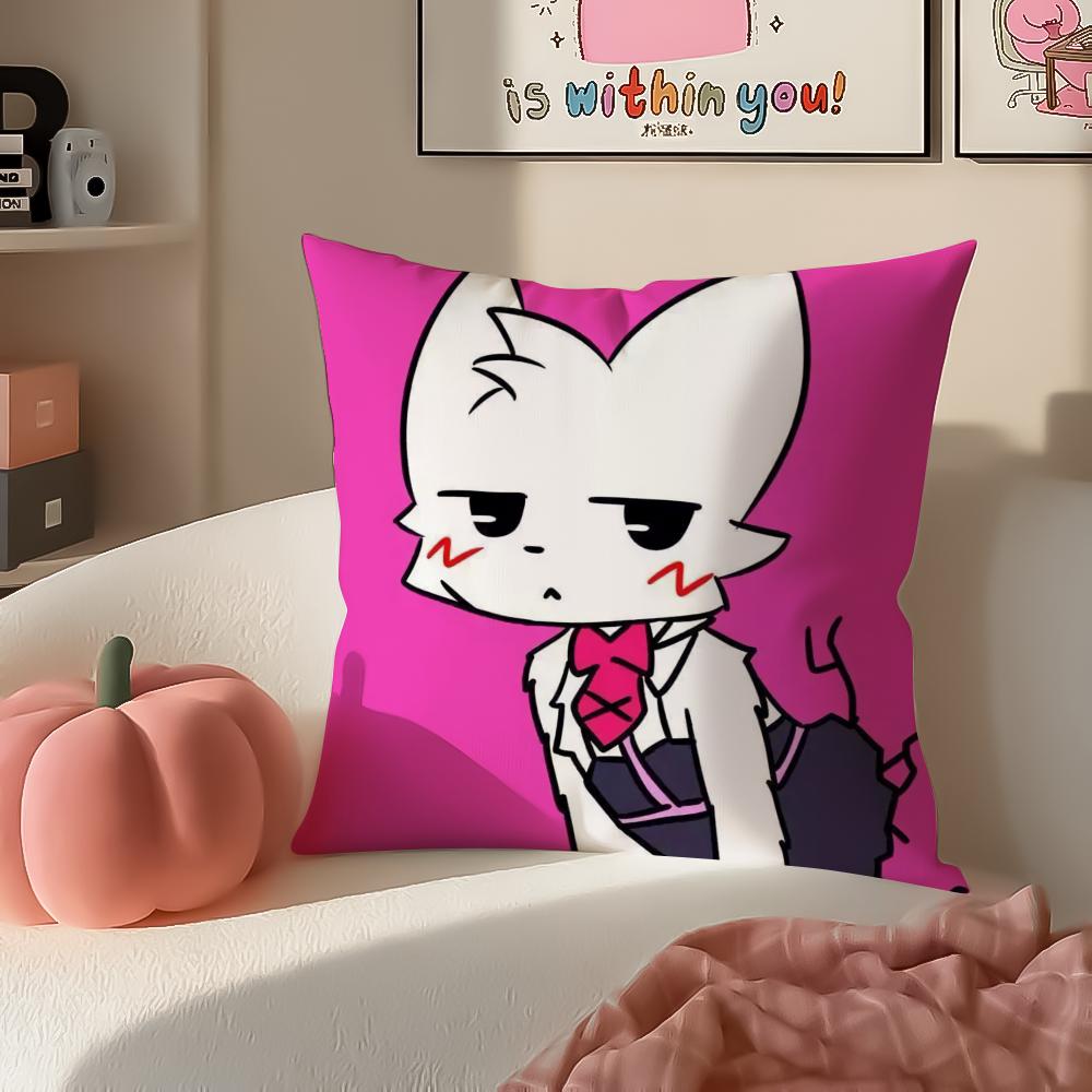 BBoykisser Silly Cat Cute Cushion Cover Pillowcase Short Plush Invisible Zipper Room Sofa Cushion Cover