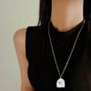 2 Pack Specter Pendant Necklace Chain Necklaces Birthday Gift Necklaces Stainless Steel Texture for Party and Daily
