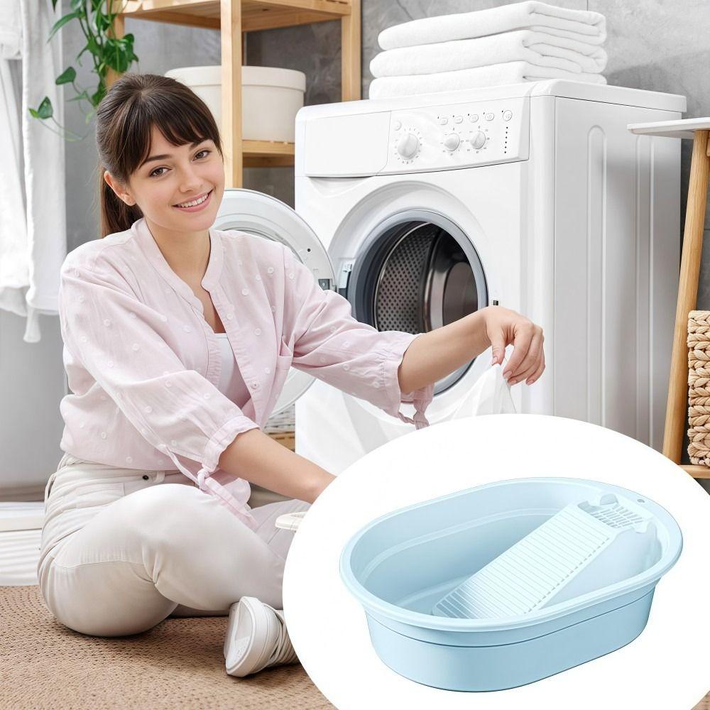 Bassine à laver épaissie en plastique grand bac à lessive pour laver les vêtements à la main