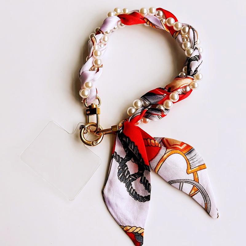 Handmade Mobile Phone Pendant, Specially Designed for Women, Elegant Beaded Bracelet with Scarf Shape, Perfectly Suitable for Mother s Day and Birthda