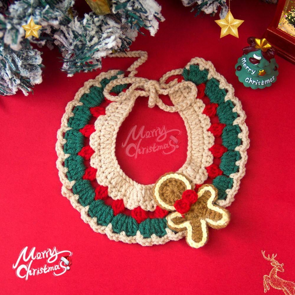 Cartoon Cat Necklace Hand-knitted Puppy Neck Strap Cute Pet Collar  Pet