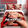 Zestaw 3 poszewek na kołdrę (1*Poszwa na kołdrę + 2*Poszewka na poduszkę, bez rdzenia), Personalizowany zestaw pościeli z wzorem Marilyn Monroe, Prezent do wystroju sypialni