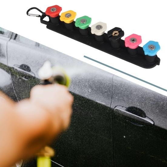 Spray Nozzle Set Pressure Washer Nozzle Tips with Nozzle Holder Universal Quick Connect Metal Nozzles Kit for Watering Plants Washing Cars