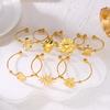 Vacation Style Stainless Steel Cuff Bangle for Women Gold Color Adjustable Conch Octopus Turtle Bracelet Beach Party Jewelry