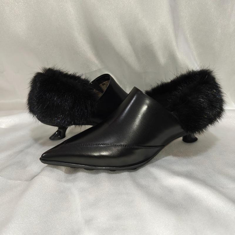 Neue Echtleder Schuhe Frau Spitzschuhe Loafers Schwarz Weiß Streetstyle Pantoletten Damen Komfort Slipper Damen