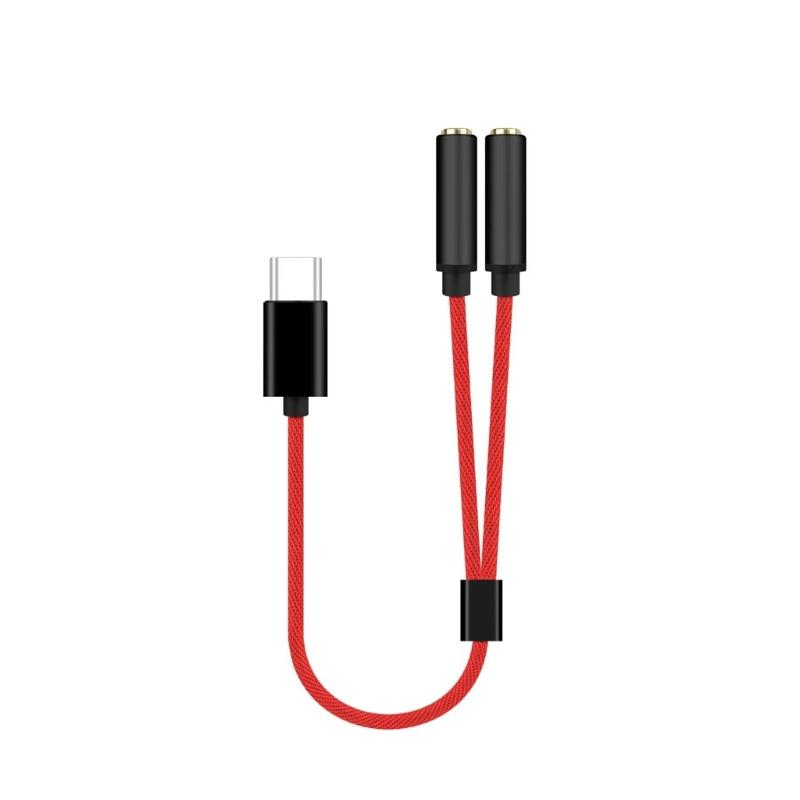 Type C To 3.5mm Extension Cable Double Female To Double Female Portable for Headphone Mobile Phone Enhances Sound Output