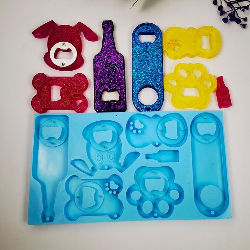 Corkscrew Silicone Mold Bottle Opener Beer Spanner Jewelry Casting Molds for DIY Crafts Making Bottle Opener Molds Kit