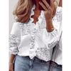 Long-Sleeved Ruffled Shirt for Women Long Sleeves Ruffles V-neck Shirt Shirt