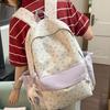 Schoolbag Spring and Autumn Small Fresh Floral Backpack Female Is a Junior High School College Student Going Out To Travel Versatile Backpack