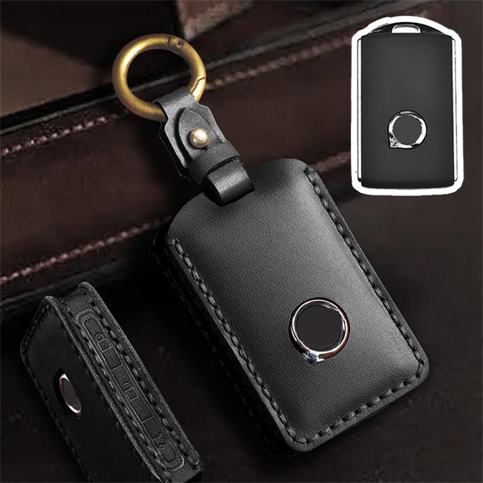 

Кожаный чехол для ключа для Volvo XC60, XC40, V90, S60, S90, XC90 чёрный