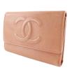 Chanel COCO Mark Tri-fold Wallet Pink Caviar Skin Women Used