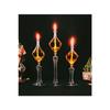 Footed Diamond Glass Lamp Set Of 3 Oil Lamp