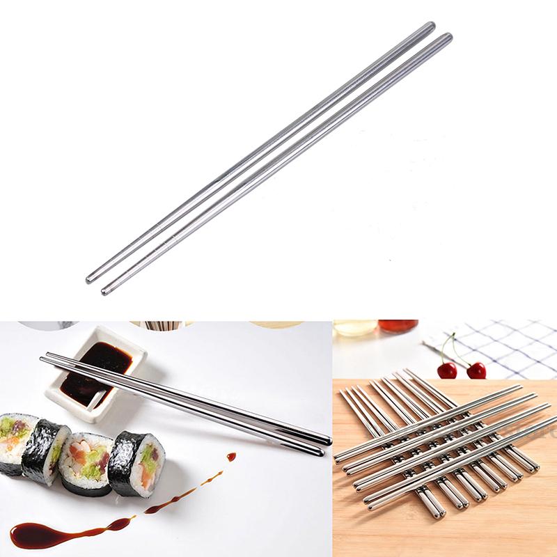 5Pairs Reusable Metal Chopsticks Stainless Steel Non-Slip Chop Sticks Set for Sushi Noodles Dinner Rice Dishwasher Safe