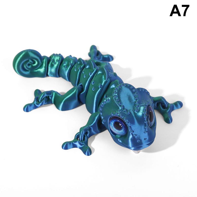 3D-utskrift Kameleonfigurer Multi-ledd Bevegelig Simulering Øyne Drage Ornament For Hjem Tilbehør Barn Gaveleker