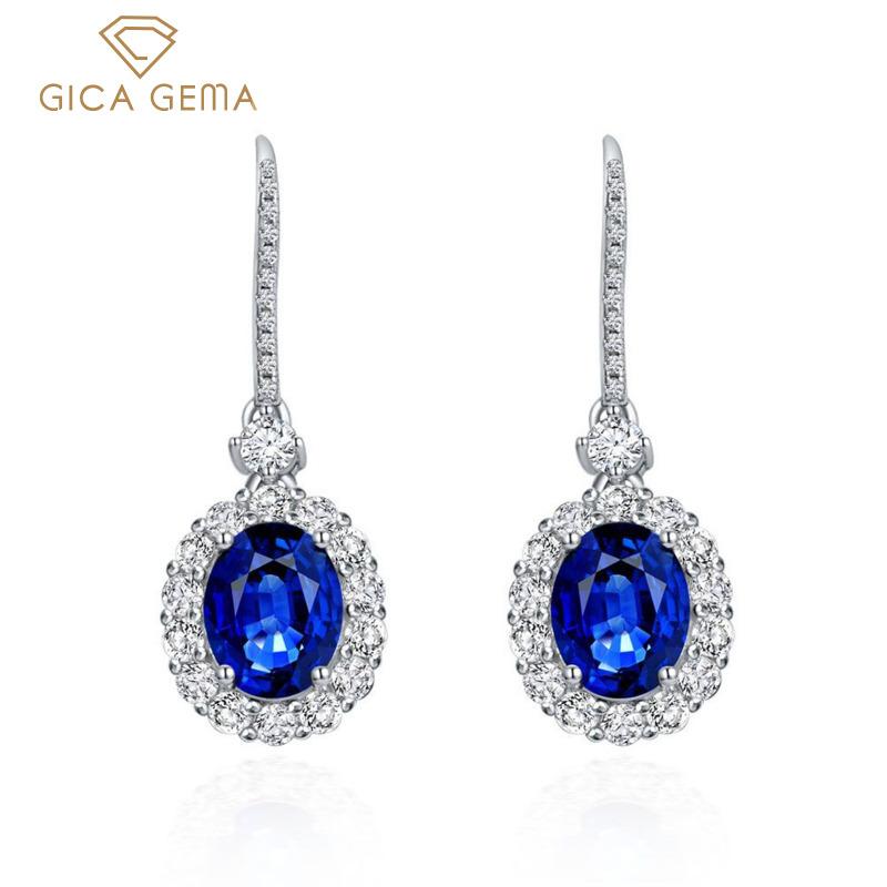 

Серьги Gica Gema с сапфиром, стерлинговое серебро 925 пробы, 7*9 мм, овальные серьги-капли с драгоценными камнями, уникальный дизайн, романтические изящные ювелирные изделия, подарки для свадебной вечеринки, новая тенденция