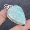 Amazonite Gemstone Handmade 925 Sterling Silver Jewelry Pendant 2.36" u8T64