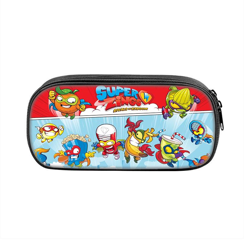Super Zings Cartoon Pen Box Bag for Student Big Capacity School Supplies Zipper Game Pencilcases Children's Birthday Gift