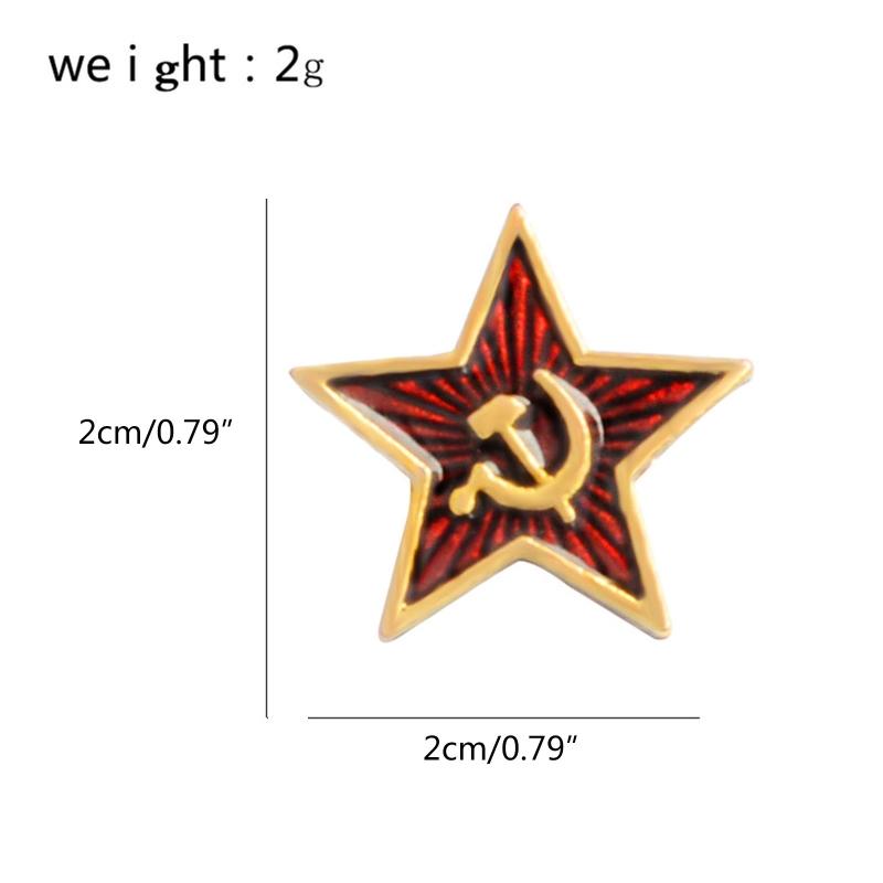 Badge Lapel Pin Vintage Ussr Red Star Pin Sickle Hammer Brooch Soviet Communism Badge for Patriot Jewelry Gift Clothes D