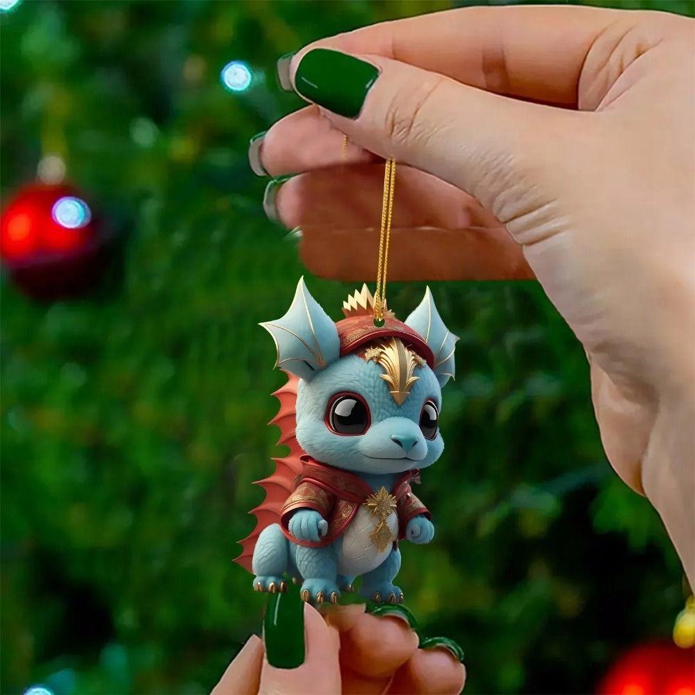 2D Dragon Baby Hanging Ornament Dragon Baby Cute Christmas Dragon Pendants Party