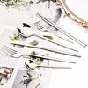 24Pcs Gold Tableware Set Stainless Steel Flatware Dinner Knife Forks Spoon Chopsticks Cutlery Set Kitchen Wedding Dinnerware Set