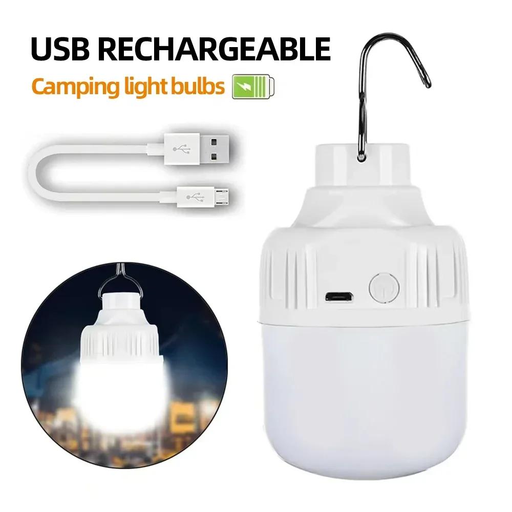 Emergency Light Portable USB Rechargeable LED Camping Light Bulb Super Bright Outdoor Camping Lamp Fishing BBQ Tents Night Light