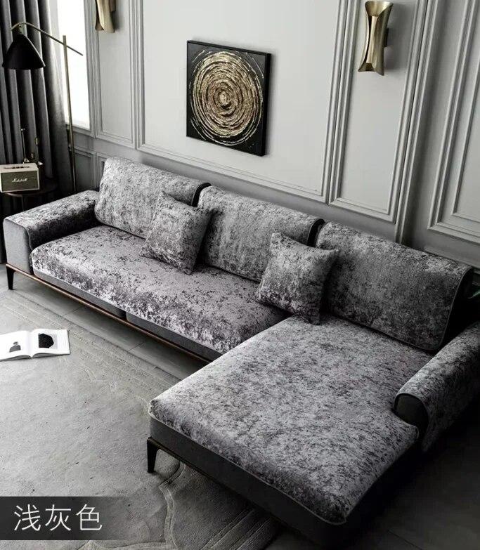 Winter Plush White Sofa Cover Four Seasons Velvet Nordic Non Slip Sofa Cushion Simple Modern Suede Sofa Cover for Living Room