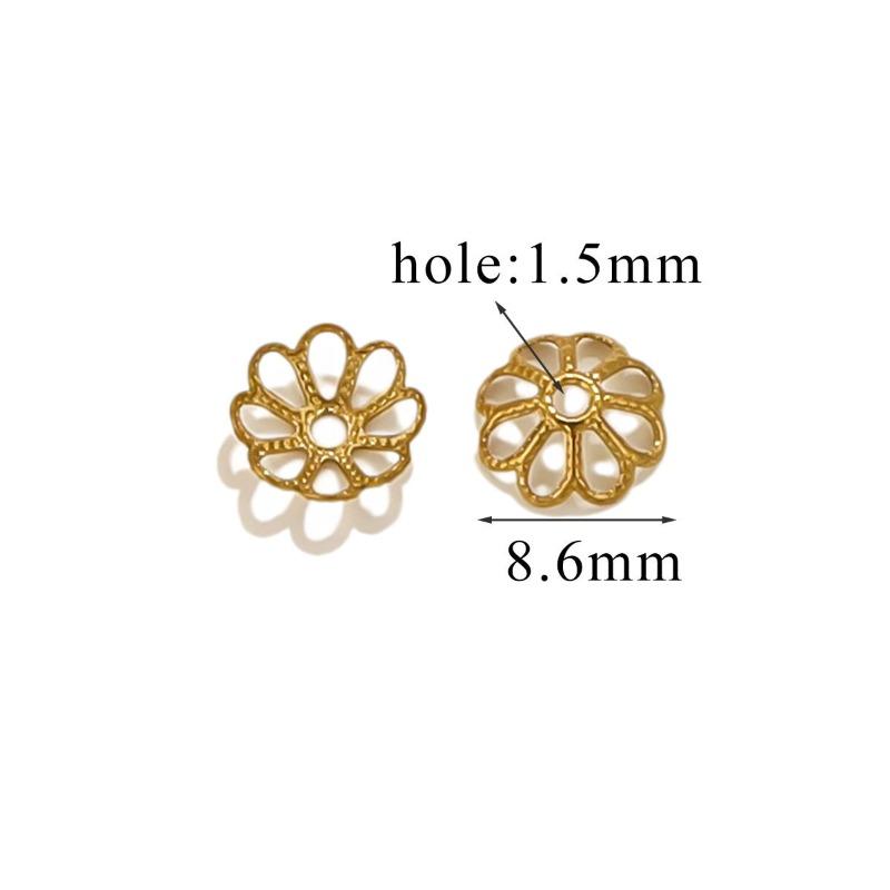 Stainless Steel Petal Bead Caps, Bead Caps with 18k Vacuum Plating, Diy Necklace Bracelet Jewelry
