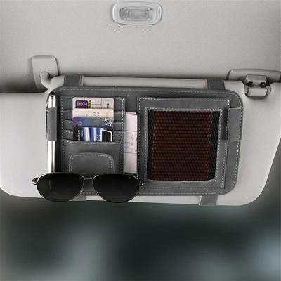 Auto Sonnenblende Aufbewahrungstasche Brillenclip Halter Auto Sonnenblende Aufbewahrungstasche Mehrfachtaschen-Organizer für Karte Sonnenbrille Stift Notiz