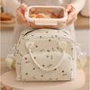 Floral Corduroy Lunch Bag Printed Food Handbags Portable Thermal Lunch Box Bag Waterproof Office Cooler Ice Insulated Case