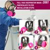 Full Face Respirator with 4x Filters, Universal 40mm Fit for 2097/6001/P-A-1, Anti Fog for Chemical & Dust