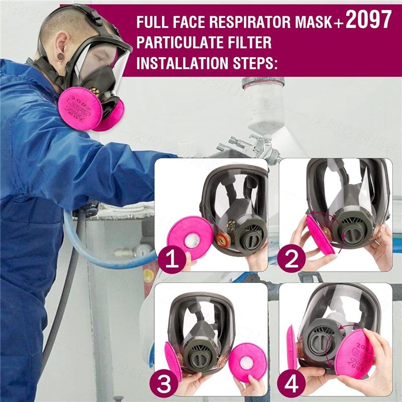 Full Face Respirator with 4x Filters, Universal 40mm Fit for 2097/6001/P-A-1, Anti Fog for Chemical & Dust
