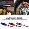 Car Wheel Rim Detailing Brush Long Soft Bristle Tire Wash Brush Motorcycles Car Truck Motor Engine Grille Cleaning Tool Kit