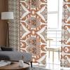 Abstract Line Block Brown Pattern Sheer Curtains for Bedroom Window Holiday Decoration Voile Tulle Transparent