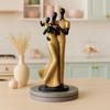 Stylish Golden Black Resin Couple Statue with Child for Home Decor (Pack of 1, Black & Golden)