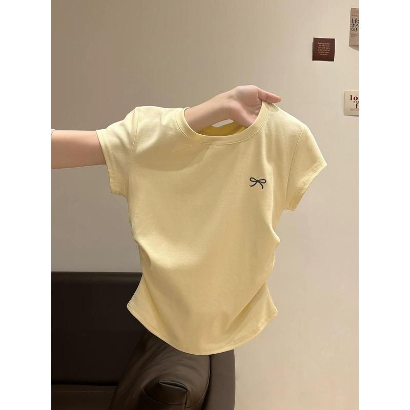 

Дизайнерский сенс Облегающая талию Чистая и сексуальная Футболка с открытыми плечами для женщин Весной и летом Облегающий короткий топ с рукавами-крылышками XL