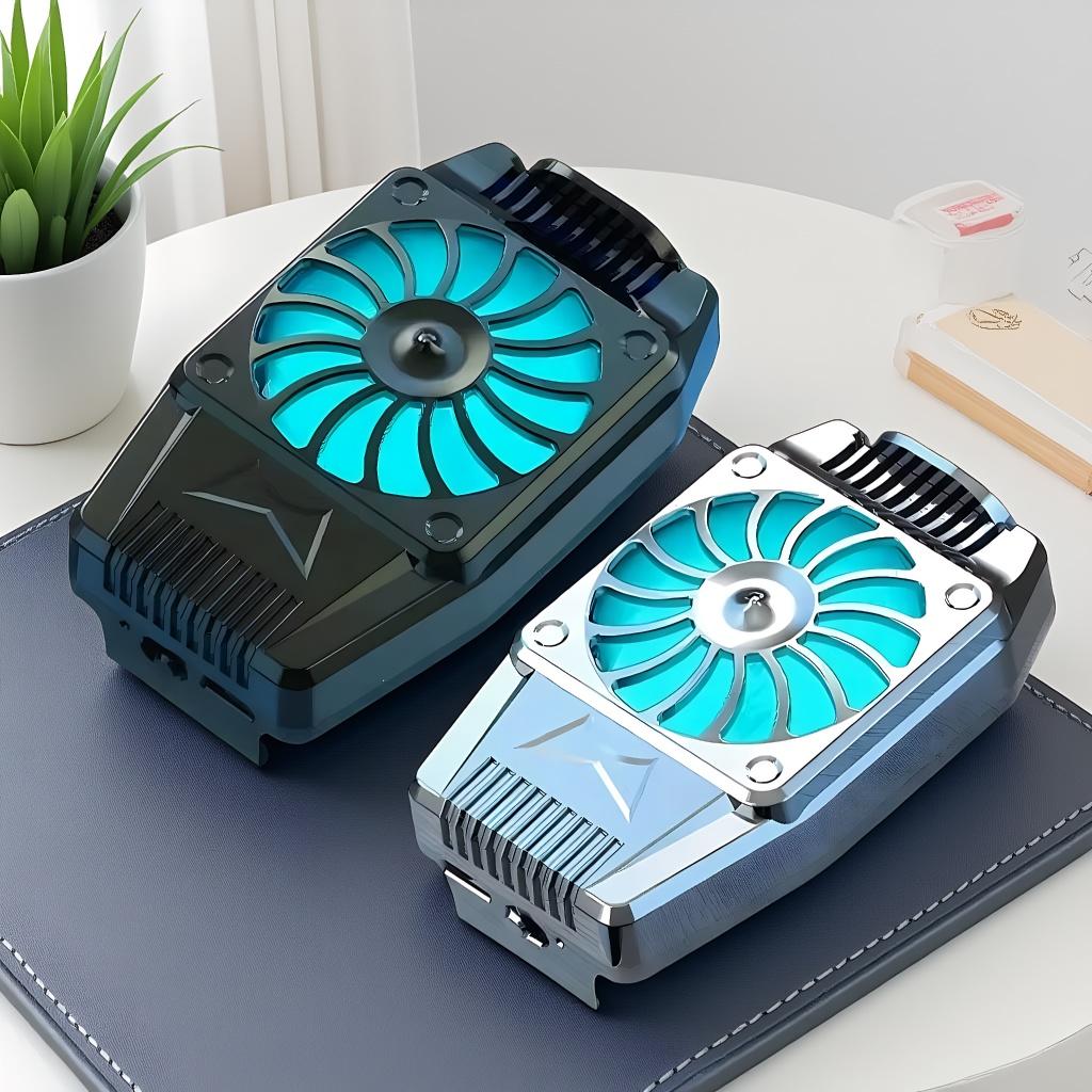 Portable Turbo Hurricane Phone Cooler - Metal Structure Universal Cooling Fan with Silent Operation for