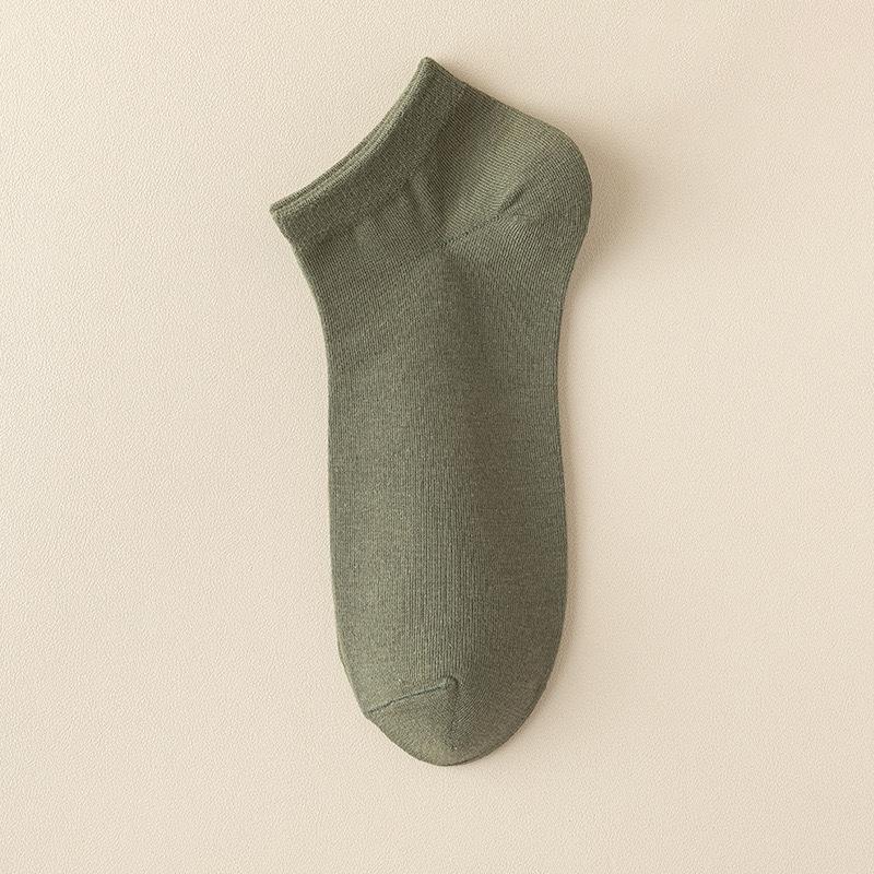 Spring and Summer Socks, Men's Short Socks, Solid-color Anti-odor, Sweat-absorbing and Antibacterial Short Socks, Thin Business Boat Socks
