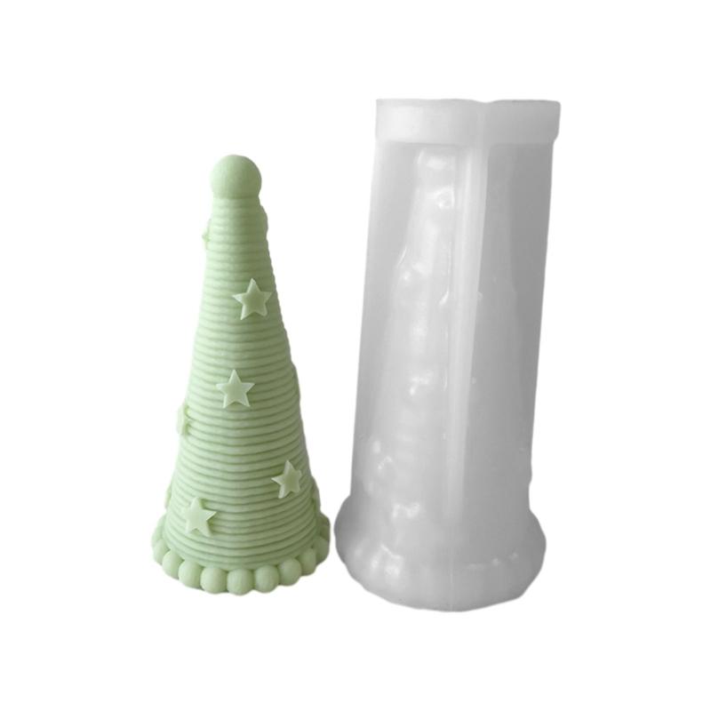 Tree Shaped Silicone Candle Mold Christmas Tree Resin Mold 3D Ornament Mould Handmade-Soap Epoxy Molds Home Decor
