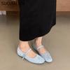 Fashion SUOJIALUN 2025 Spring New Brand Women Flat Shoes Fashion Round Toe Ladies Elegant Baot Shoes Soft Flat Heel Mary Jane Shoes