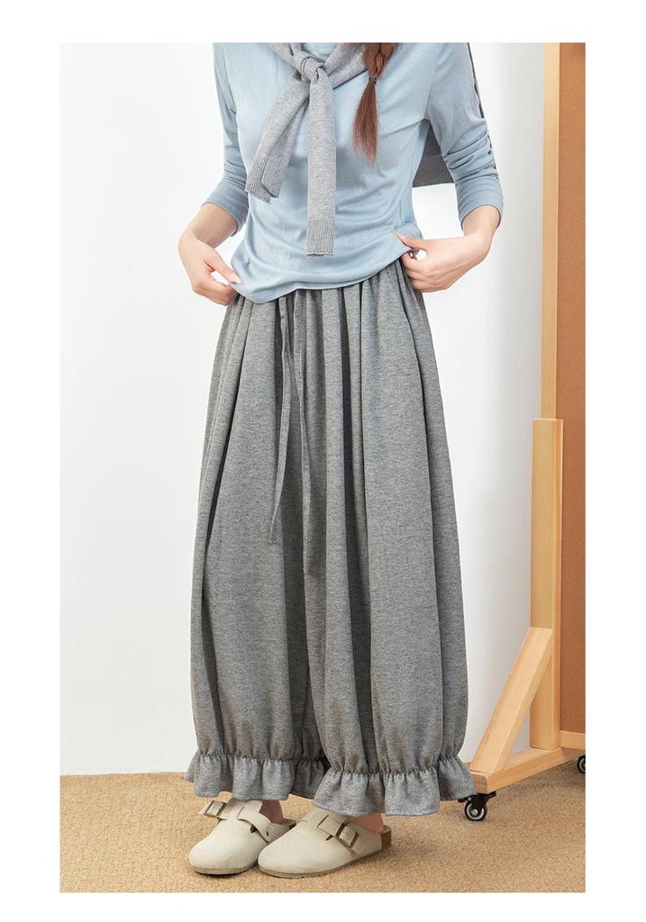 Chic Korean-Style Women's Lantern Pants: Princess Popular Autumn Casual Cropped Trousers