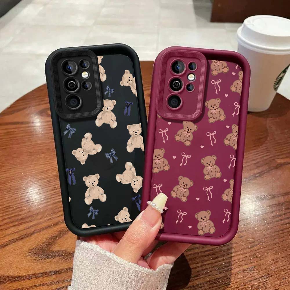 Süßer Liebes Schleifen Bär Hülle Für Realme 15T 15 14 Pro 13 12 11 Plus C75 C71 C53 C55 GT6 GT3 5 5S 5I 6I Silikon Weiche Matte Hülle