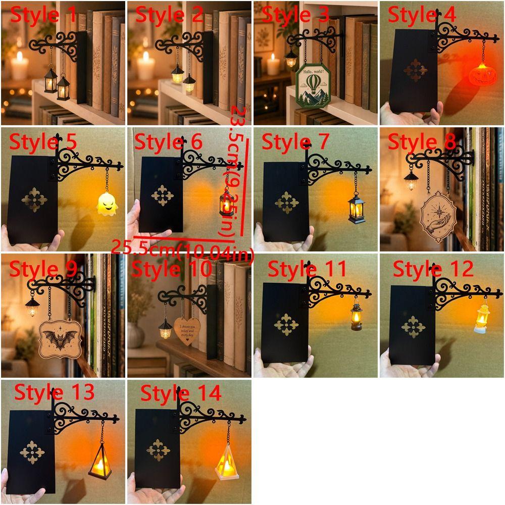 Decorative LED Book Nook Lamp Warm White Light Pumpkin Ghost Lantern Dorm Room