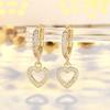Heart-shaped Ear Buckle Female Small Fresh Earrings Earrings Temperament Diamond Flowers Earrings Jewelry