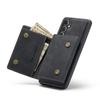 DG.MING M1 Series for Samsung Galaxy S24 FE Case Kickstand PU Phone Cover with Detachable Wallet