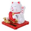 Solar Waving Cat Innovative Cute Solar   Cat Solar Powered Fortune Cat with Transparent Cover for Car Dashboard Cashier Desk Store