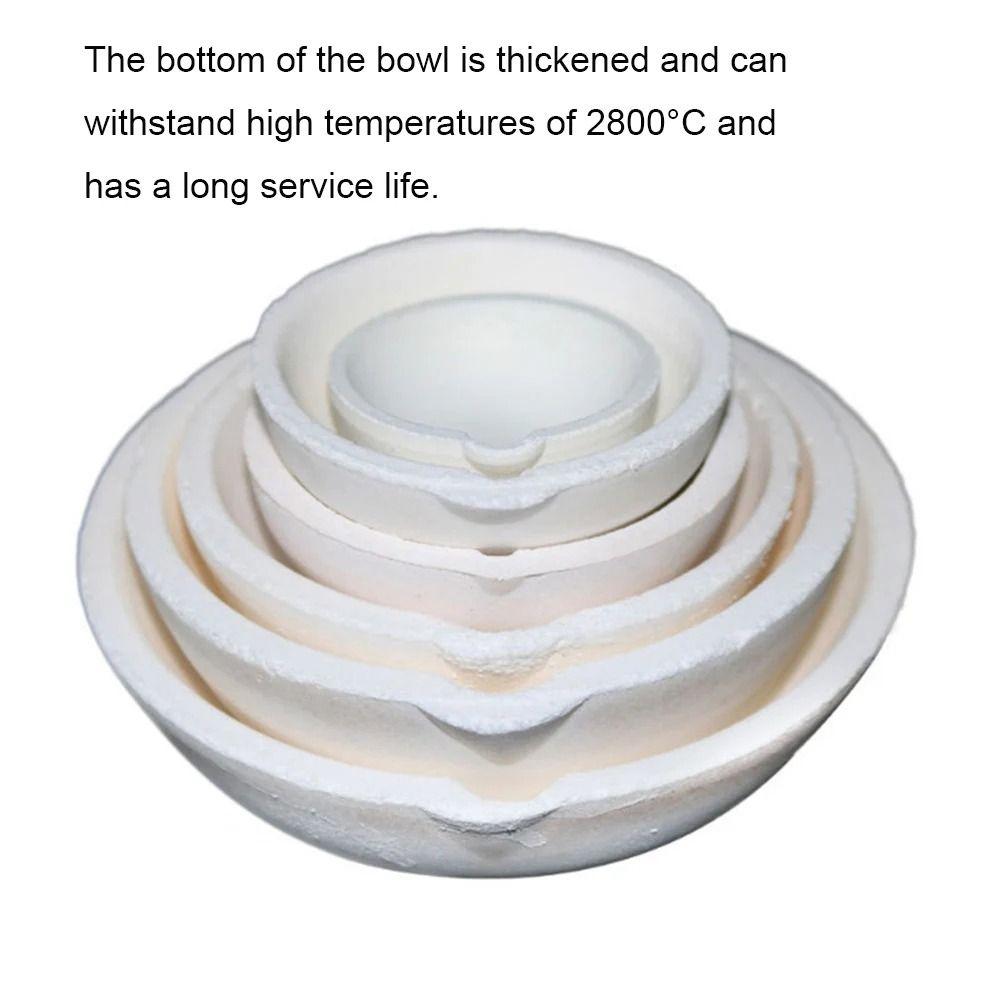 1Pcs High Temperature Quartz Dish Bowl High-density Gold Silver Metal Copper Cast Silica Melting Crucible 100-750g White