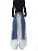 Women's Autumn Retro Gradient Wide-Leg Jeans