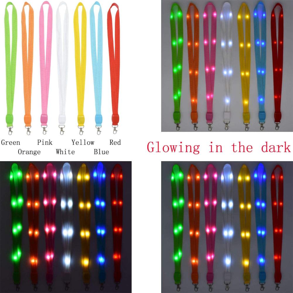 Smycze do rejsów Breloczki do kluczy Migające smycze Etui na karty Etui na identyfikatory Pasek na szyję ze światłem LED